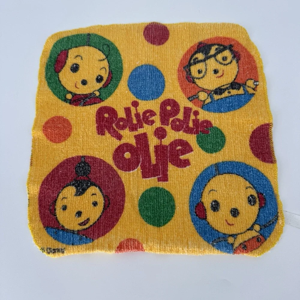 Rolie Polie Olie Wash Cloth Rare‎ Mom Dad Zowie Yellow Terry Cloth Disney